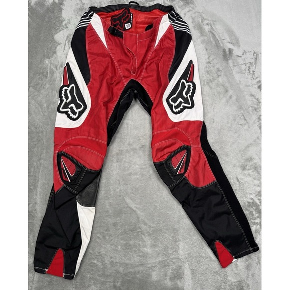 FOX Racing Other - Vintage Fox Racing 180 Pants Mens 36 Red Black White Motocross Bike Leather Y2K